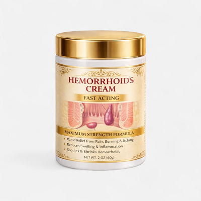 Natural hemorrhoids remedy cream with soothing organic aloe vera gel and witch hazel extract in a Nairobi home